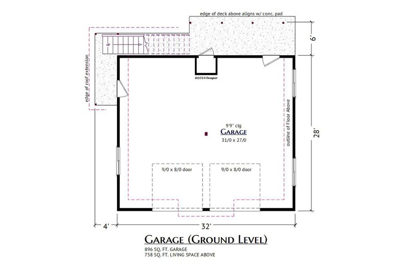 Home Plan - Floor Plan - Main Floor for Farmhouse House Plan #1099-2 - 1 bed, 1 bath