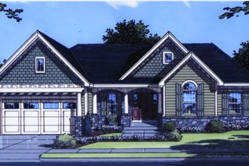Architectural House Design - Traditional Exterior - Front Elevation Plan #46-111