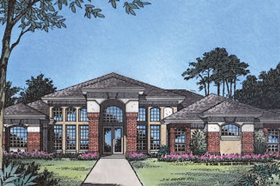 Exterior - Front Elevation for European House Plan #417-292 - 4 bed, 3 bath
