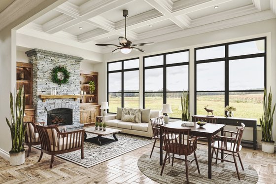 Interior - Family Room for Craftsman House Plan #54-585 - 3 bed, 3.5 bath