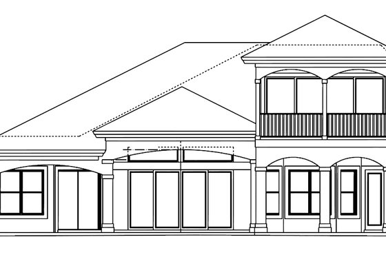 Exterior - Rear Elevation for European House Plan #27-444 - 3 bed, 2.5 bath