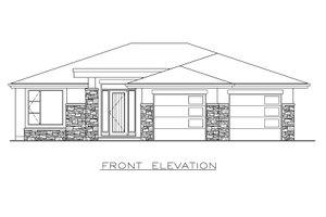 Exterior - Front Elevation 3 for Modern House Plan #1100-23 - 3 bed, 2 bath