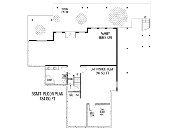 House Plan Design - Traditional Floor Plan - Lower Floor Plan #60-577