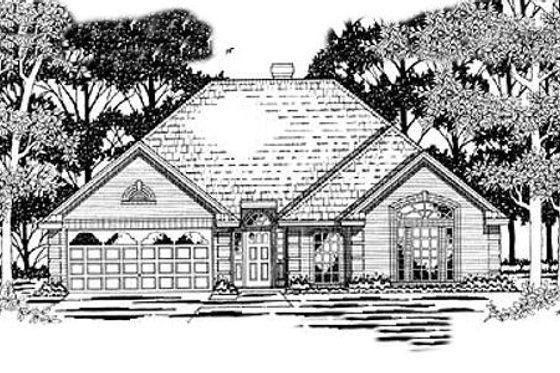 Exterior - Front Elevation for Traditional House Plan #42-250 - 4 bed, 2 bath