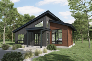 Cabin Exterior - Front Elevation Plan #25-4964