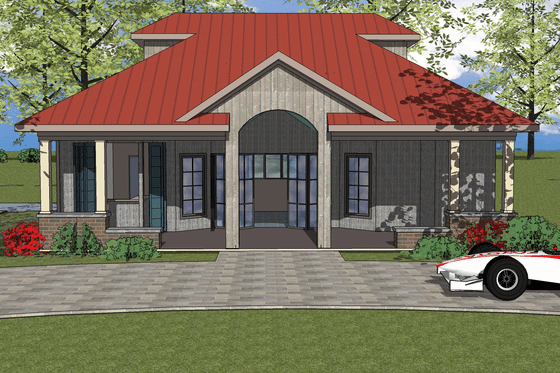 Exterior - Front Elevation for Craftsman House Plan #8-286 - 1 bed, 1 bath