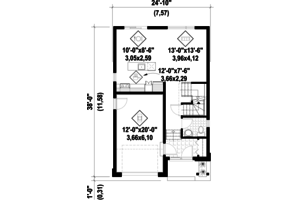 Floor Plan - Main Floor for Contemporary House Plan #25-4377 - 3 bed, 1 bath