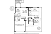 Ranch Style House Plan - 3 Beds 2 Baths 1419 Sq/Ft Plan #70-581 