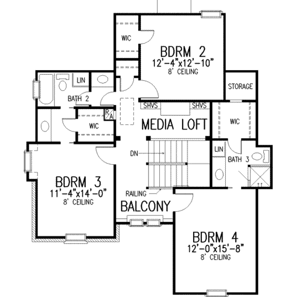 House Plan Design - European Floor Plan - Upper Floor Plan #410-411