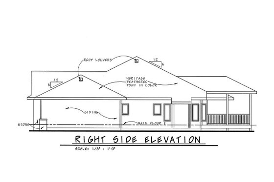 Exterior - Other Elevation 1 for Traditional House Plan #20-2120 - 3 bed, 2.5 bath