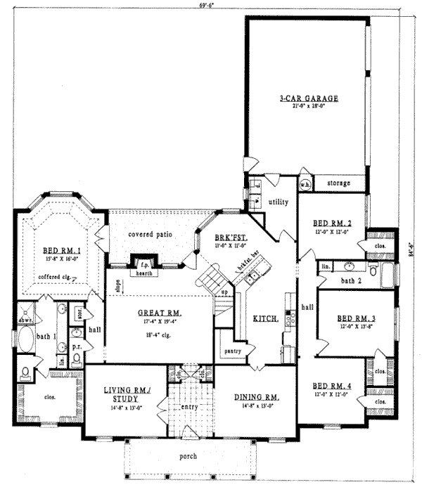 Country Floor Plan - Main Floor Plan #42-270
