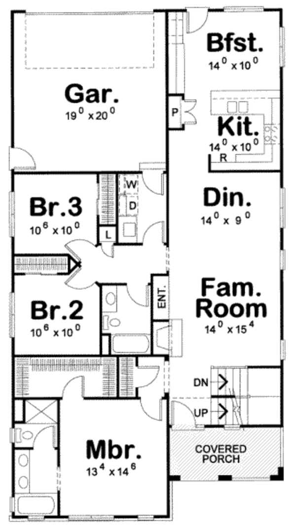 European Floor Plan - Main Floor Plan #20-1746