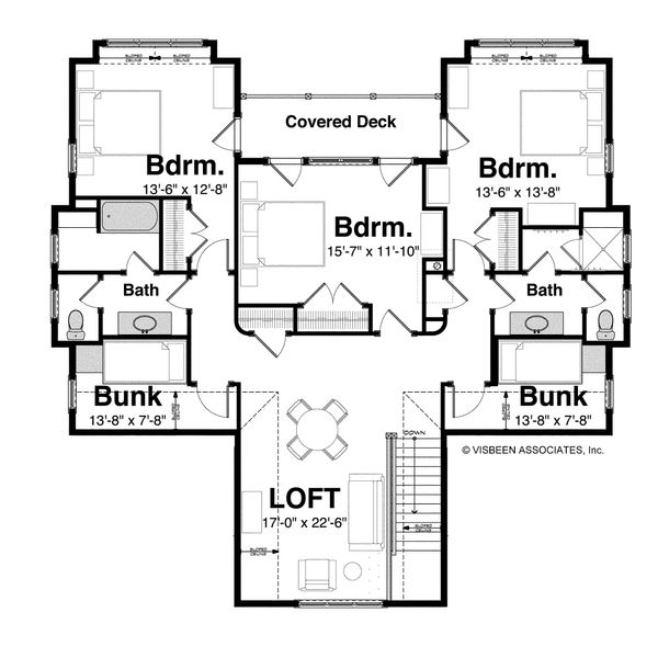 Architectural House Design - Country Floor Plan - Upper Floor Plan #928-4