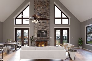 Interior - Family Room for Country House Plan #932-54 - 2 bed, 2 bath