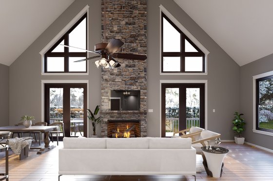 Interior - Family Room for Country House Plan #932-54 - 2 bed, 2 bath