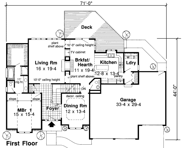 Traditional Floor Plan - Main Floor Plan #312-315