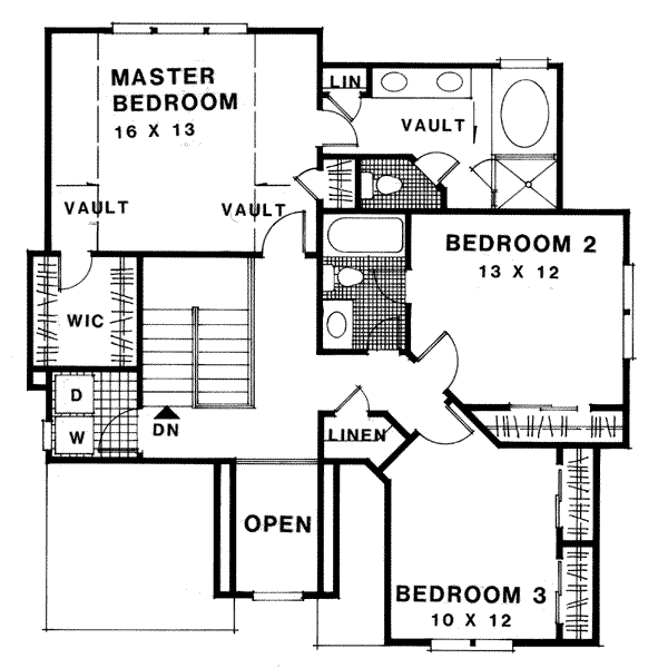 Home Plan - European Floor Plan - Upper Floor Plan #56-154