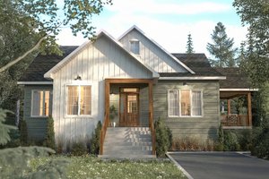 House Blueprint - Exterior - Front Elevation for Craftsman House Plan #23-2893 - 1 bed, 1.5 bath