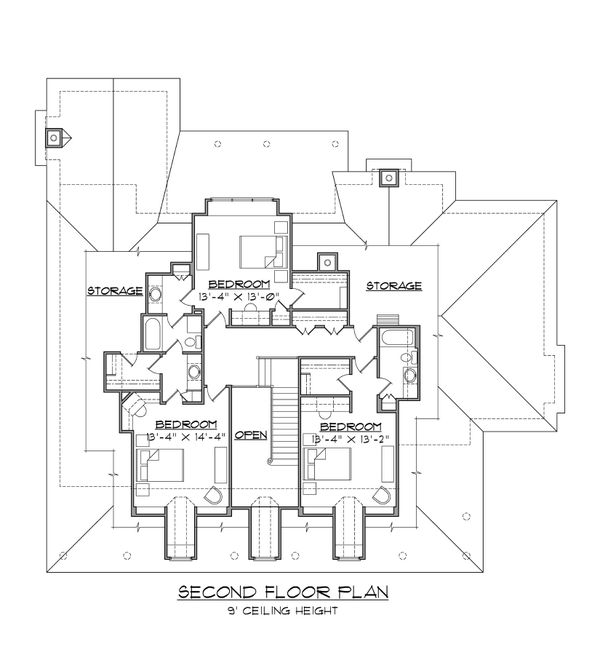 Architectural House Design - Country Floor Plan - Upper Floor Plan #1054-87