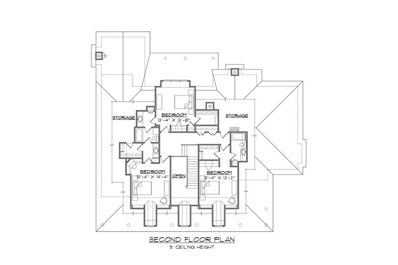 Home Plan - Floor Plan - Upper Floor for Country House Plan #1054-87 - 4 bed, 3.5 bath