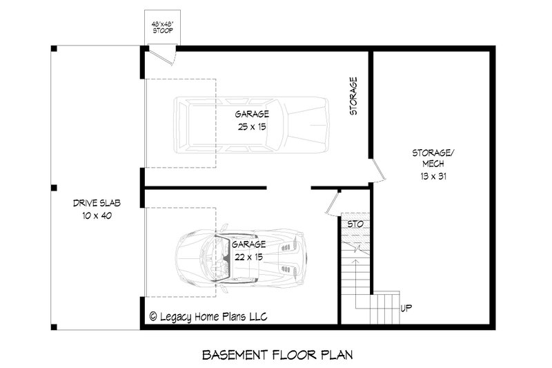 Architectural House Design - Floor Plan - Lower Floor for Southern House Plan #932-846 - 3 bed, 2.5 bath