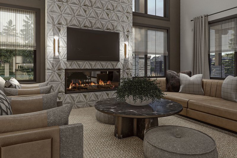 Home Plan - Interior - Family Room 1 for Barndominium House Plan #455-544 - 3 bed, 2.5 bath