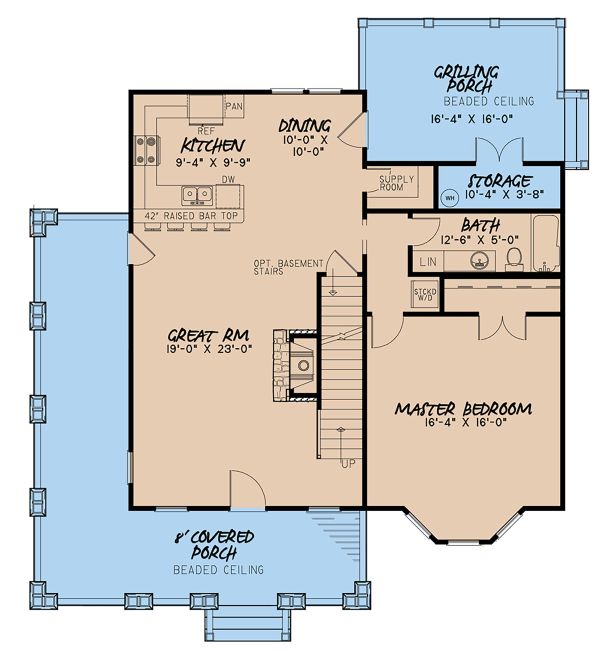 Craftsman Floor Plan - Main Floor Plan #923-141