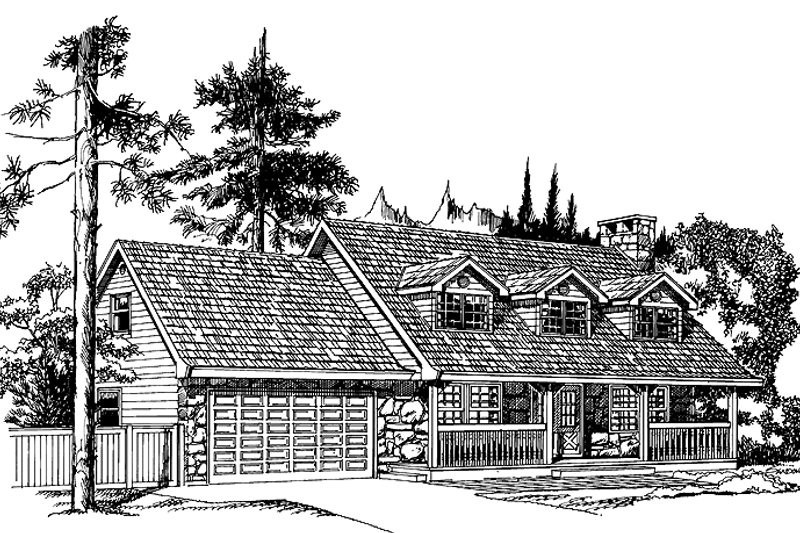 House Blueprint - Country Exterior - Front Elevation Plan #47-669