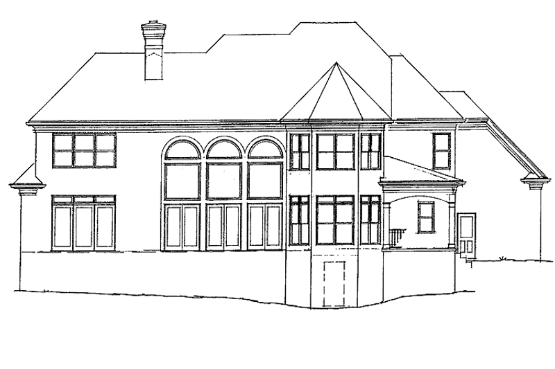 Dream House Plan - Exterior - Rear Elevation for European House Plan #453-146 - 4 bed, 3.5 bath