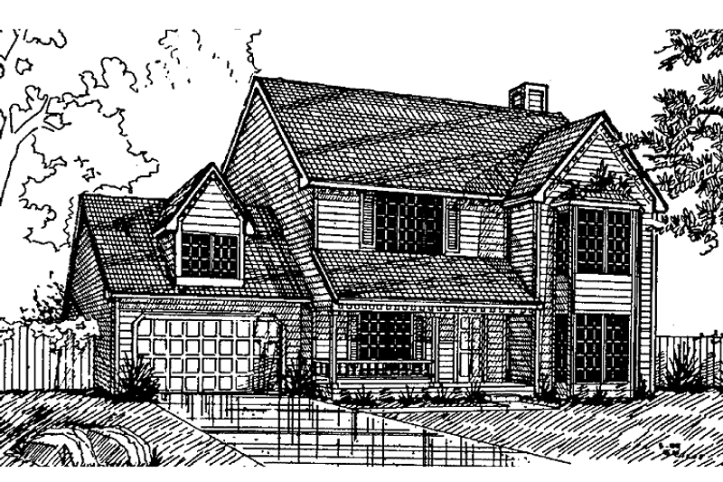 House Blueprint - Country Exterior - Front Elevation Plan #405-271