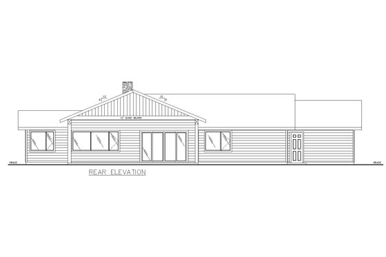 Exterior - Rear Elevation for Modern House Plan #117-908 - 2 bed, 2 bath