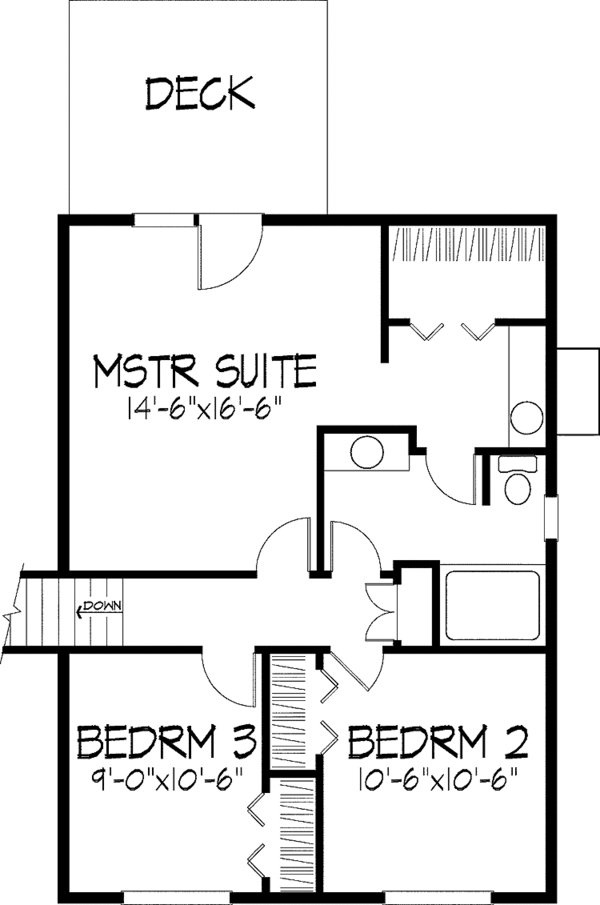 Home Plan - Colonial Floor Plan - Upper Floor Plan #51-740
