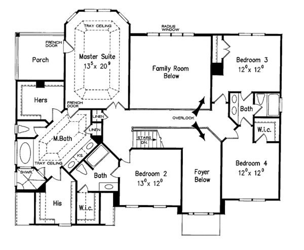 House Design - Classical Floor Plan - Upper Floor Plan #927-771