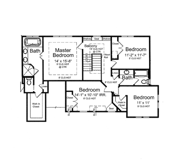 House Plan Design - Country Floor Plan - Upper Floor Plan #46-819