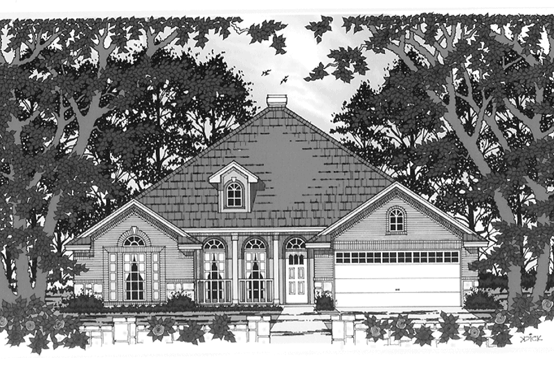 House Blueprint - Ranch Exterior - Front Elevation Plan #42-558