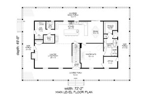 Floor Plan - Main Floor for Farmhouse House Plan #932-1079 - 3 bed, 2.5 bath