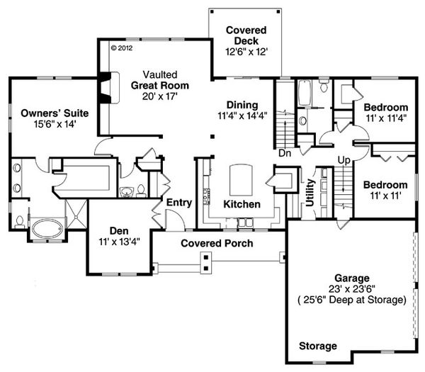 Home Plan - Ranch Floor Plan - Main Floor Plan #124-887