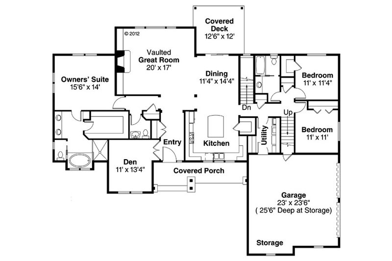 Ranch Style House Plan - 3 Beds 2.5 Baths 2283 Sq/Ft Plan #124-887 ...