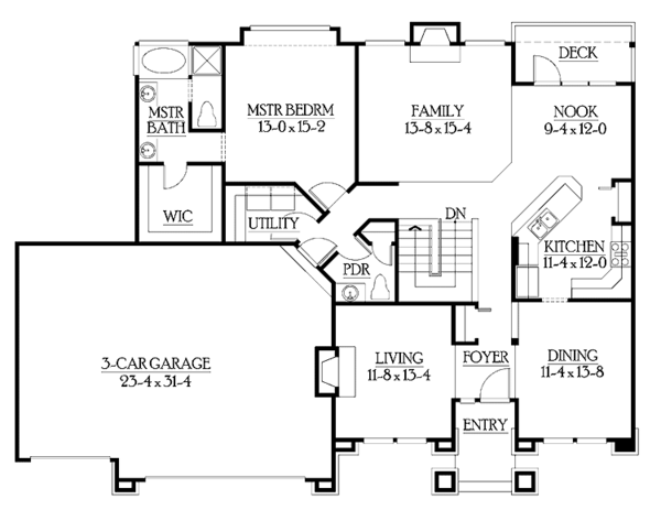 Dream House Plan - Craftsman Floor Plan - Main Floor Plan #132-340