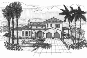 Architectural House Design - Mediterranean Exterior - Front Elevation Plan #76-127