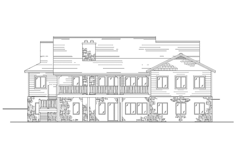 Home Plan - Exterior - Rear Elevation for Adobe / Southwestern House Plan #945-126 - 3 bed, 2 bath