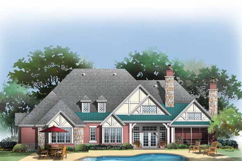 Home Plan - Exterior - Rear Elevation for Craftsman House Plan #929-848 - 4 bed, 3 bath