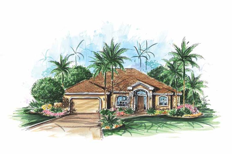 Home Plan - Exterior - Front Elevation 3 for Mediterranean House Plan #1017-141 - 3 bed, 3 bath