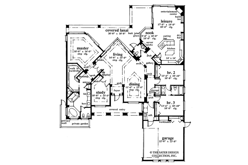 Home Plan - Floor Plan - Main Floor for Prairie House Plan #930-85 - 3 bed, 2.5 bath