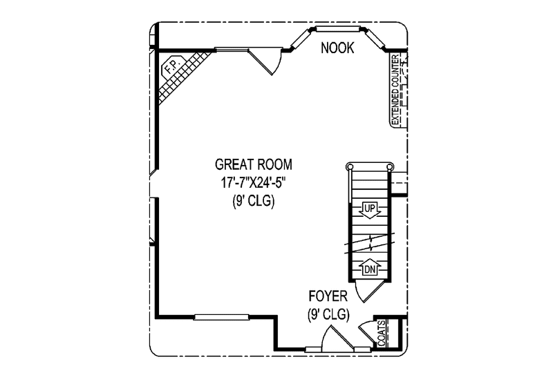 Home Plan - Floor Plan - Main Floor 1 for Country House Plan #11-270 - 3 bed, 2.5 bath