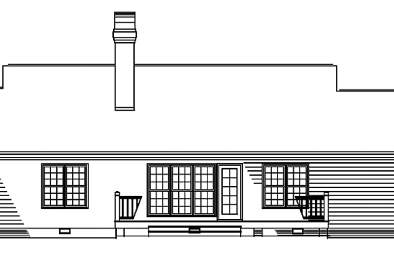 Home Plan - Exterior - Rear Elevation for Ranch House Plan #929-236 - 3 bed, 2 bath