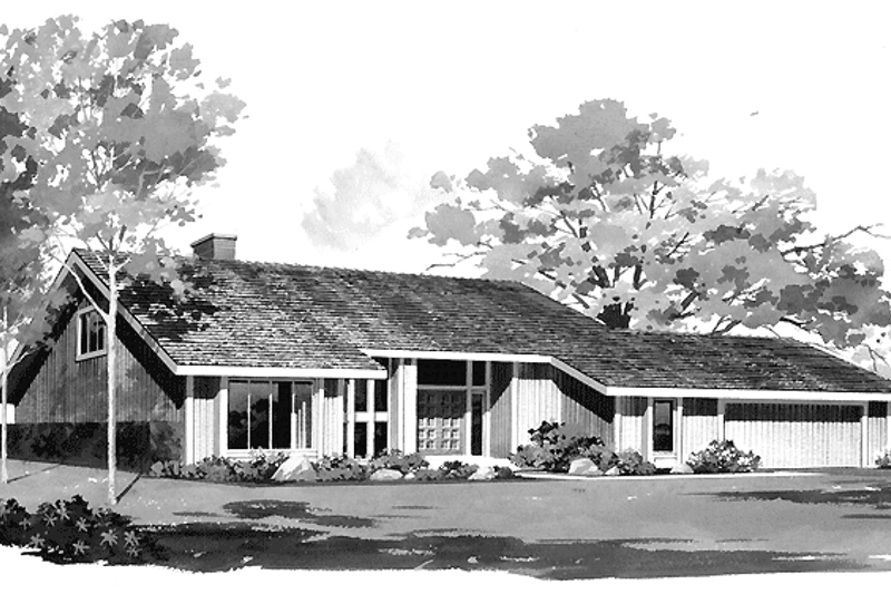 Dream House Plan - Contemporary Exterior - Front Elevation Plan #72-721