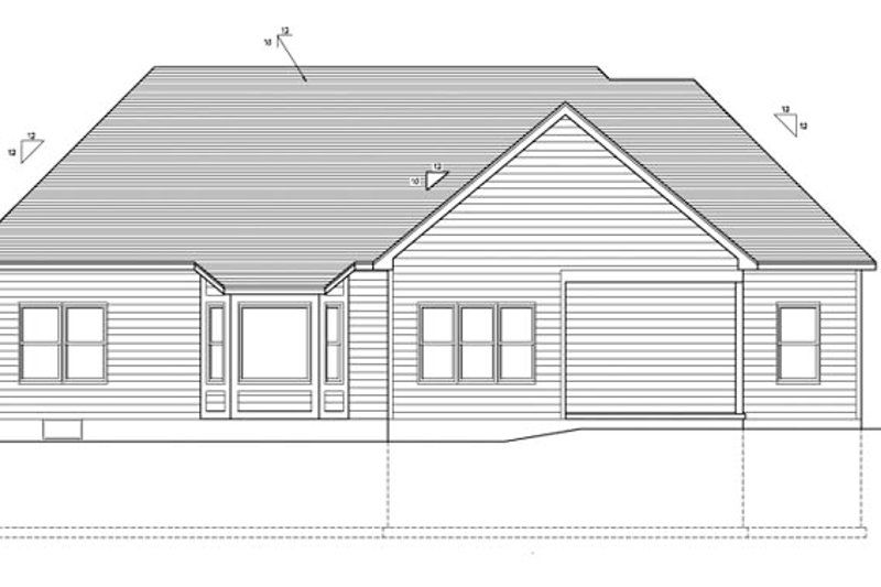 Dream House Plan - Exterior - Rear Elevation for Ranch House Plan #1010-74 - 3 bed, 2 bath
