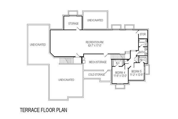 Contemporary Floor Plan - Lower Floor Plan #920-15