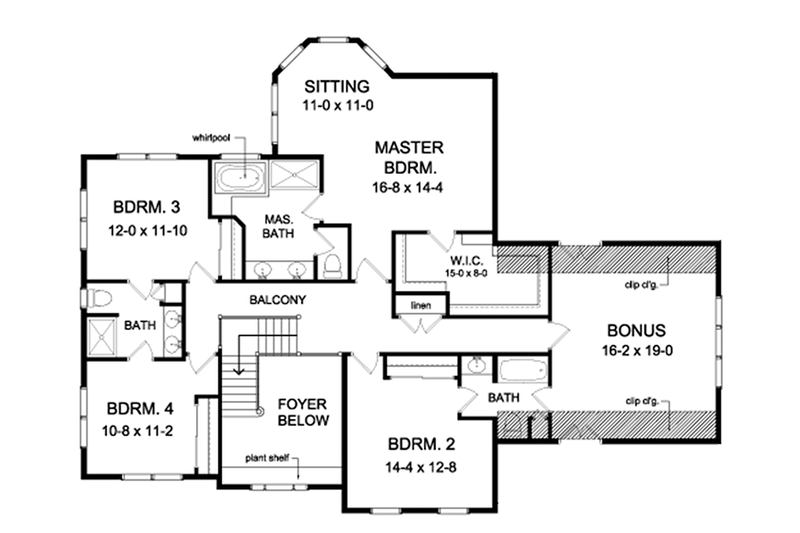 Dream House Plan - Floor Plan - Upper Floor for Colonial House Plan #1010-174 - 4 bed, 3.5 bath